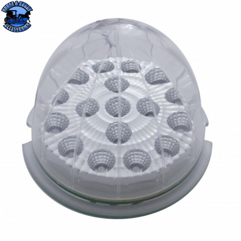 UP-39663 17 LED Watermelon Clear Reflector Flush Mount Kit With Low Profile Bezel - Amber LED/Clear Lens