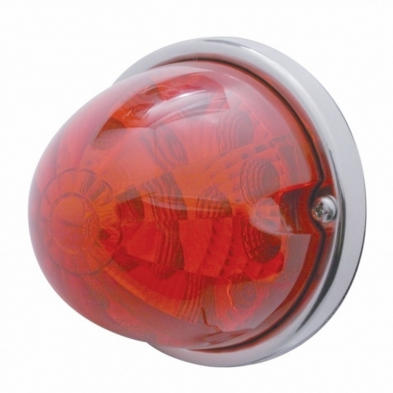 UP-39677 17 LED Reflector Watermelon Flush Mount Kit With Low Profile Bezel - Red LED/Red Lens
