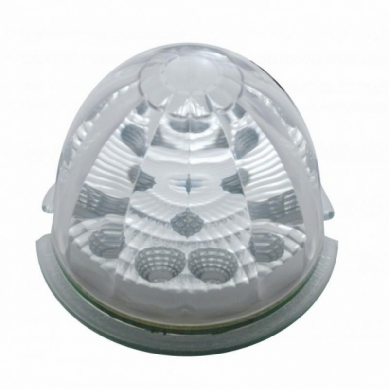 UP-39679 17 LED Reflector Watermelon Flush Mount Kit With Low Profile Bezel - Red LED/Clear Lens