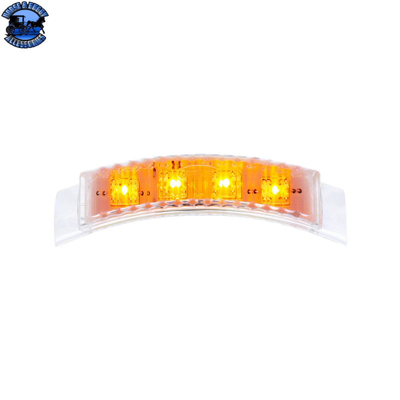 UP-39750B 4 LED Dual Function Headlight Turn Signal Light - Amber LED/Clear Lens (Bulk)