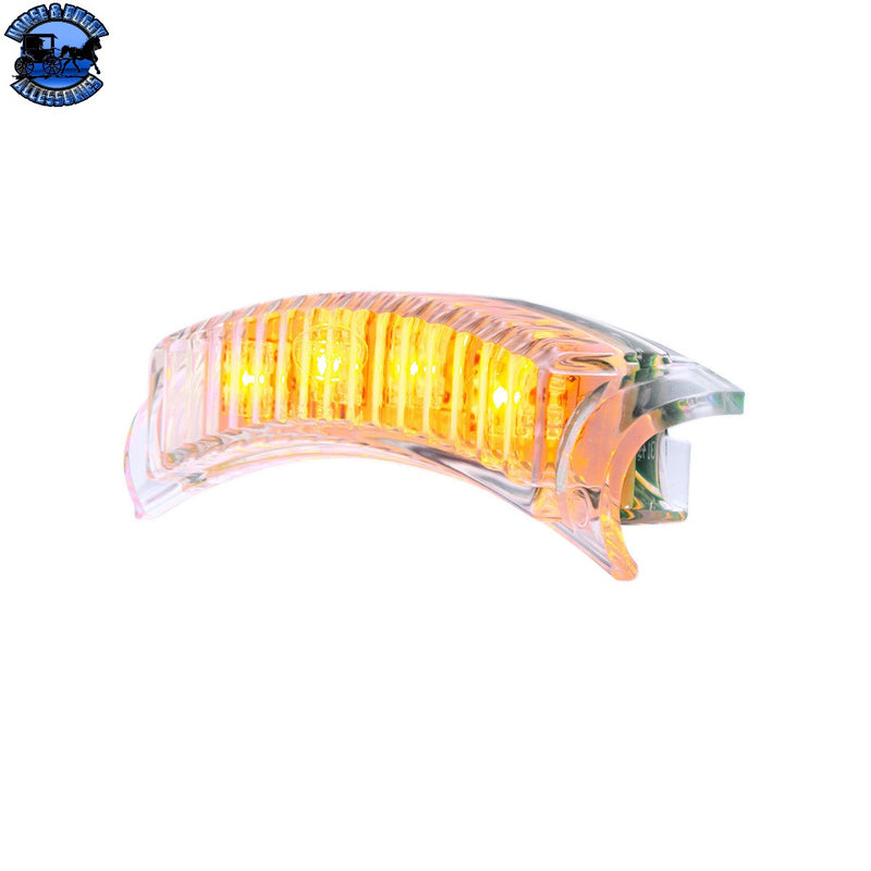 UP-39750B 4 LED Dual Function Headlight Turn Signal Light - Amber LED/Clear Lens (Bulk)
