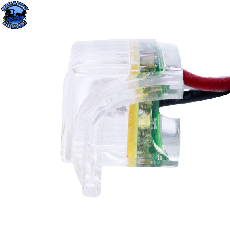 UP-39750B 4 LED Dual Function Headlight Turn Signal Light - Amber LED/Clear Lens (Bulk)