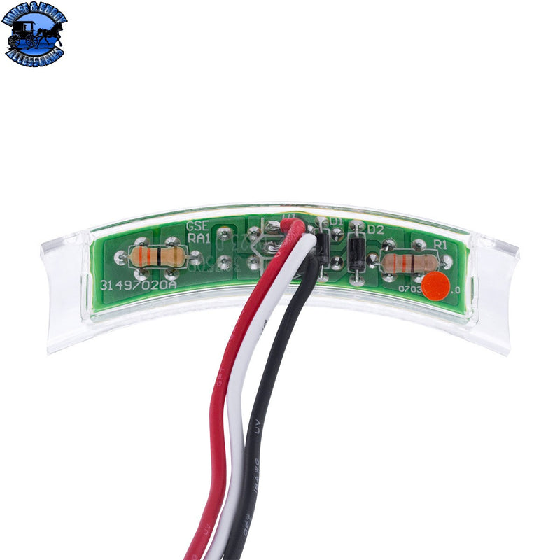 UP-39750B 4 LED Dual Function Headlight Turn Signal Light - Amber LED/Clear Lens (Bulk)