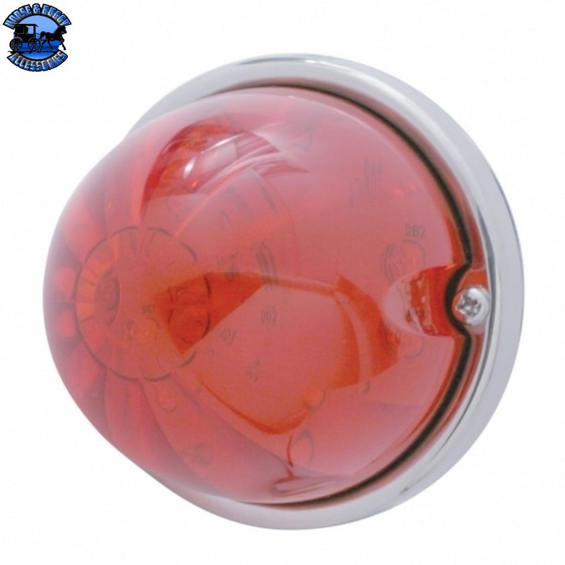 Kit de montaje empotrado tipo sandía de doble función, 17 LED, con bisel de perfil bajo, LED rojo/lente roja