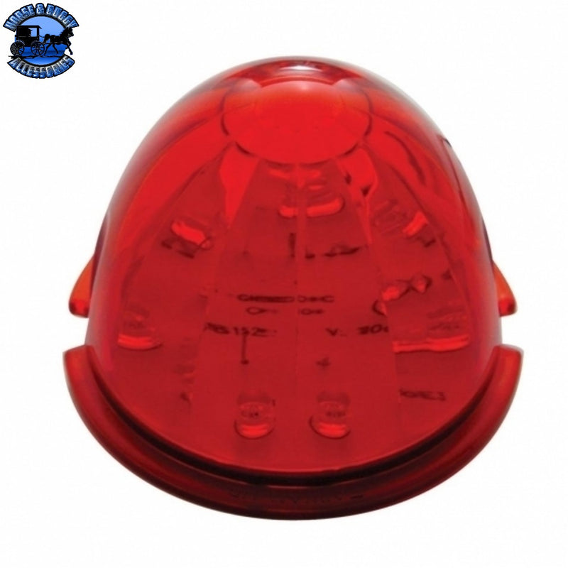 Kit de montaje empotrado tipo sandía de doble función, 17 LED, con bisel de perfil bajo, LED rojo/lente roja