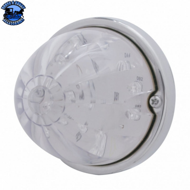 UP-39784-CARDED 17 LED Dual Function Watermelon Flush Mount Kit With Low Profile Bezel - Amber LED/Clear Lens