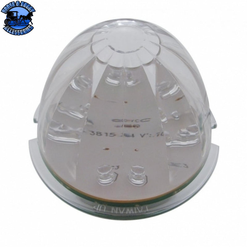 UP-39784-CARDED 17 LED Dual Function Watermelon Flush Mount Kit With Low Profile Bezel - Amber LED/Clear Lens