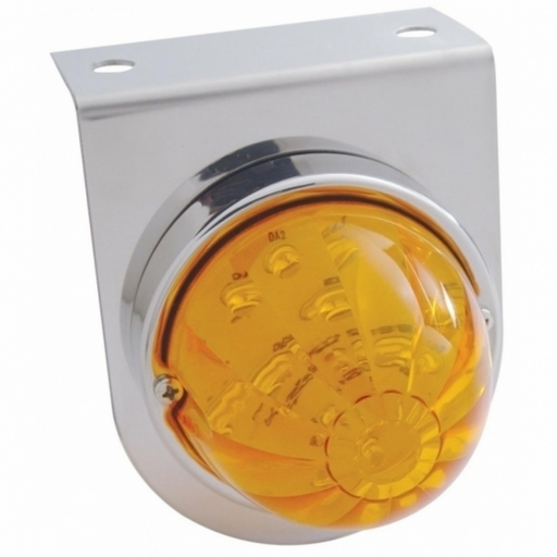UP-39786 Stainless Light Bracket With 17 LED Dual Function Watermelon Lights - Amber LED/Amber Lens