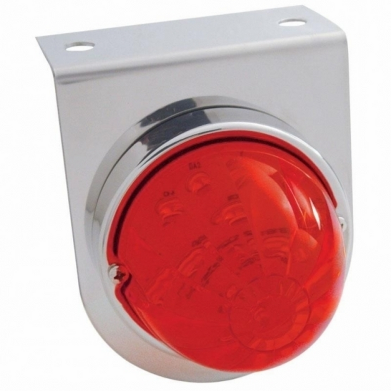 UP-39787 Stainless Light Bracket With 17 LED Dual Function Watermelon Lights - Red LED/Red Lens