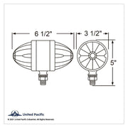 #UP39798 17 LED Dual Function Watermelon Double Face Light - Amber & Red LED/Amber & Red Lens watermelon sealed led Light Gray
