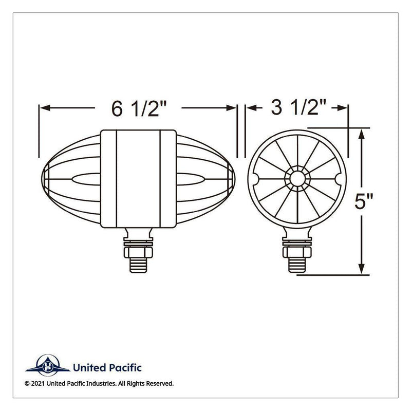 #UP39798 17 LED Dual Function Watermelon Double Face Light - Amber & Red LED/Amber & Red Lens watermelon sealed led Light Gray