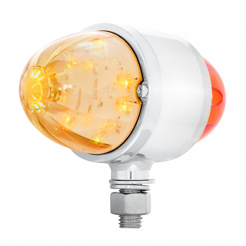 UP-39799 17 LED Dual Function Watermelon Double Face Light - Amber & Red LED/Clear Lens