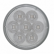UP-39925 7 LED 4" Round Reflector Light (Stop, Turn & Tail) - Red LED/Clear Lens