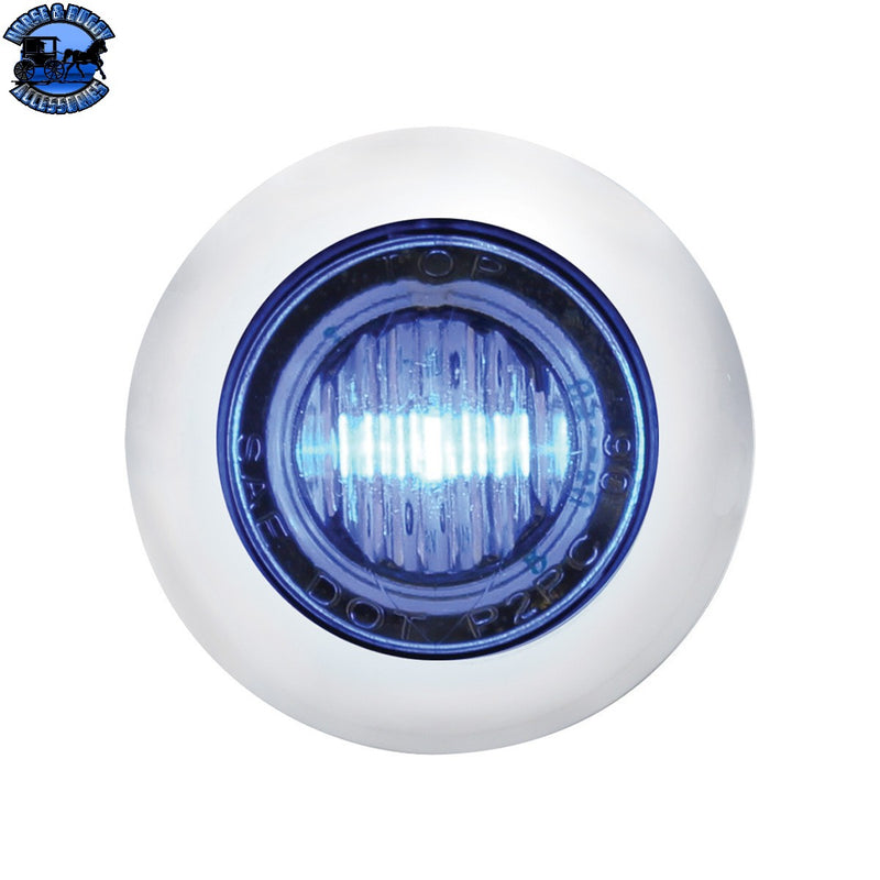 UP-39936 3 LED Mini Light With Bezel (Clearance/Marker) - Blue LED/Clear Lens