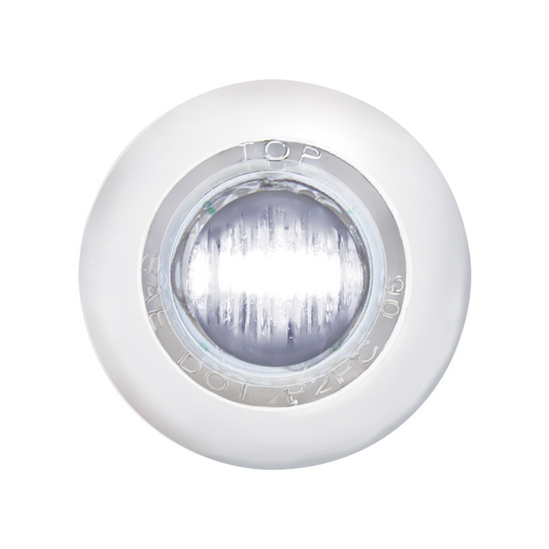 UP-39937 3 LED 3/4" Mini Light With Bezel (Clearance/Marker) - White LED/Clear Lens