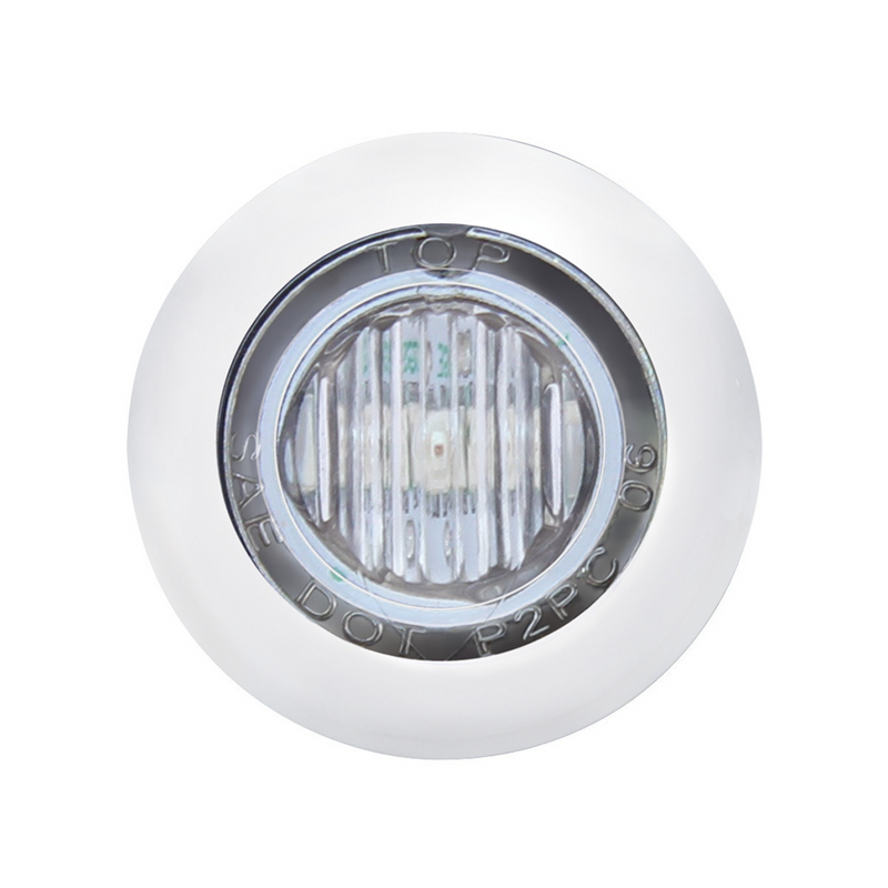 UP-39937 3 LED 3/4" Mini Light With Bezel (Clearance/Marker) - White LED/Clear Lens