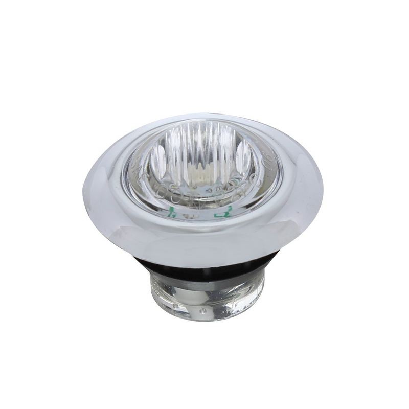 UP-39937 3 LED 3/4" Mini Light With Bezel (Clearance/Marker) - White LED/Clear Lens