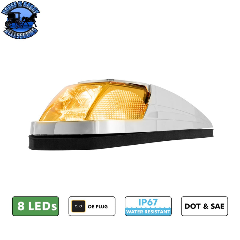 UP-39983 8 LED Roof Cab Light For 2013-2021 Kenworth T680/T880 -Amber LED/Amber Lens