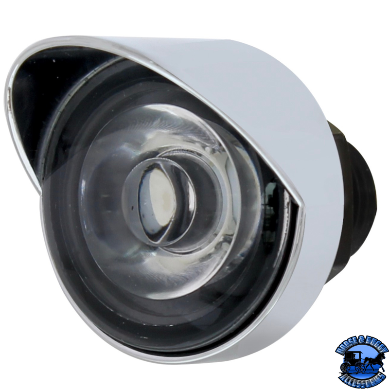 3 luces LED de alta potencia de 1" (espacio libre/marcador) con visera - LED blanco/lente transparente