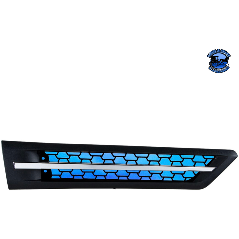 HOOD AIR INTAKE GRILLE WITH LED FOR 2018-2024 FREIGHTLINER CASCADIA 126 (Choose Color) (Choose Side) Air Intake Blue LED / Passenger's Side Black