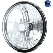 ULTRALIT - 7" Crystal Headlight With 6 Amber LED Position Light #31247 HEADLIGHT Light Gray