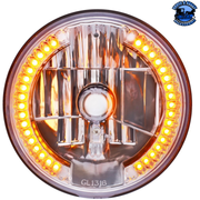 ULTRALIT - 7" CRYSTAL HEADLIGHT WITH 34 LED POSITION LIGHT (Choose Color) HEADLIGHT Amber Rosy Brown