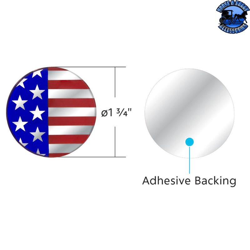 1-3/4" Round Glossy Sticker - USA Flag #22941