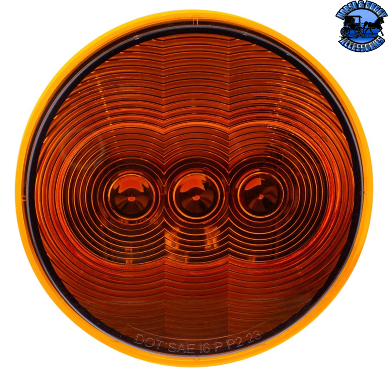 3 LED 4" Round Light(Turn Signal)-Amber LED/Amber Lens #38063B