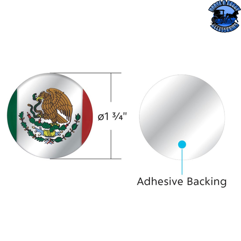 1-3/4" Round Glossy Sticker - Mexico Flag #22943