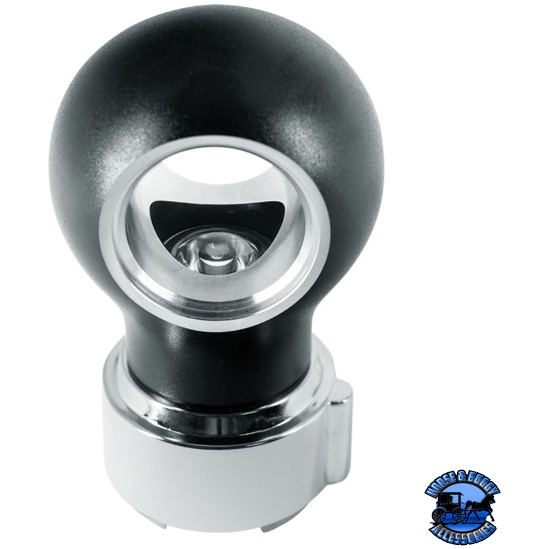 THREAD-ON CHARLOTTE STYLE GEARSHIFT KNOB WITH LED 9/10 SPEED ADAPTER  (Choose Finish)(Choose LED Color) Knob Chrome / Amber,Chrome / Blue,Chrome / White,Chrome / Red,Matte Black / Amber,Matte Black / Blue,Matte Black / White,Matte Black / Red Dark Slate Gray