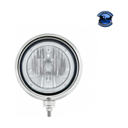 BLACK GUIDE HEADLIGHT 9007 BULB WITH LED HALO RIM (Choose Color) HEADLIGHT Amber,White Gray