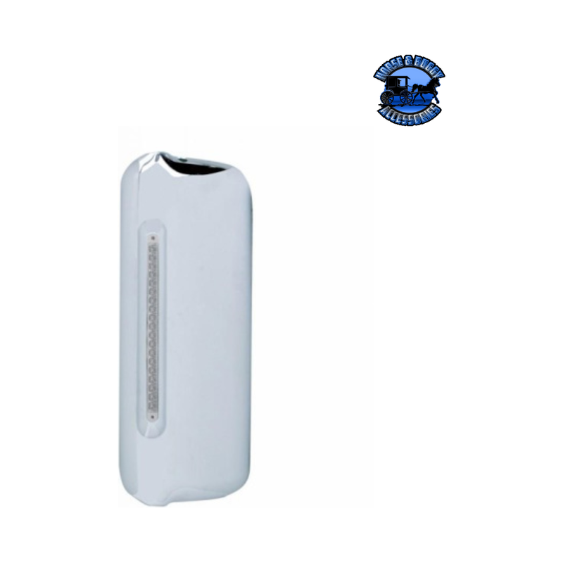 MIRROR COVER WITH 19 LED 12" REFLECTOR LIGHT BAR FOR 2005+ FREIGHTLINER (Choose Color) (Choose Side) Mirror Cover Clear / Driver's Side Light Gray