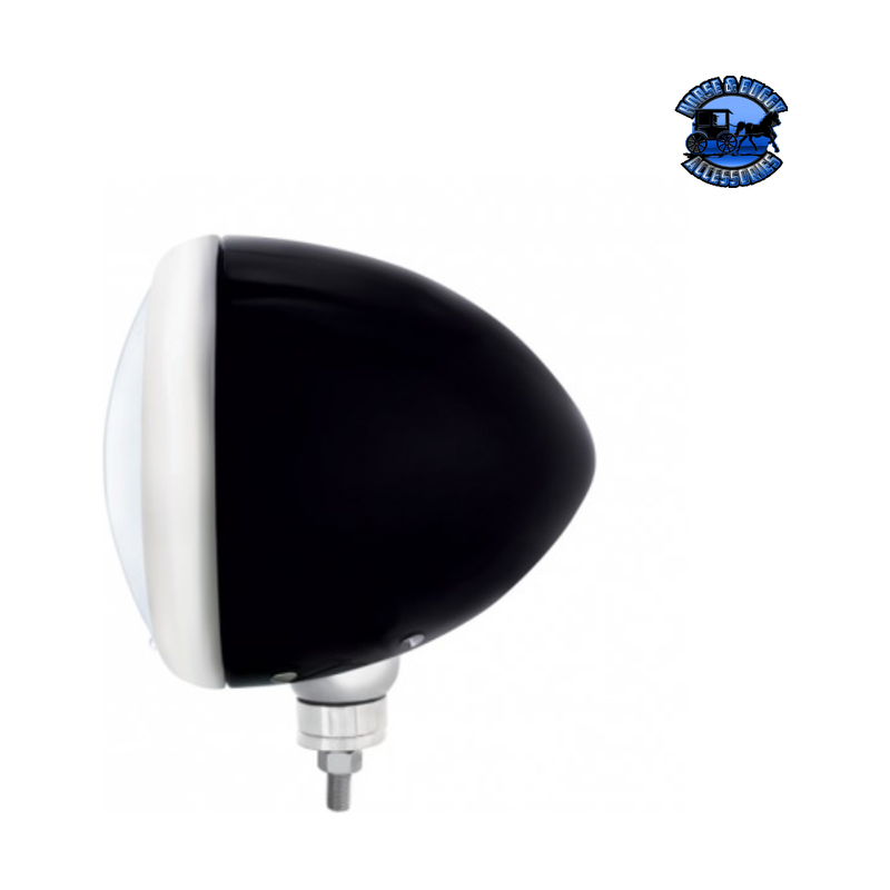 GUIDE 682-C STYLE HEADLIGHT H4 BULB WITH 34 AMBER LED (Choose Color) HEADLIGHT Stainless,Chrome,Black Black