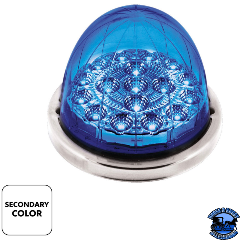 17 LED Watermelon Double Fury Light Flush Mount Kit With Low Profile SS Bezel (Choose LED Color)