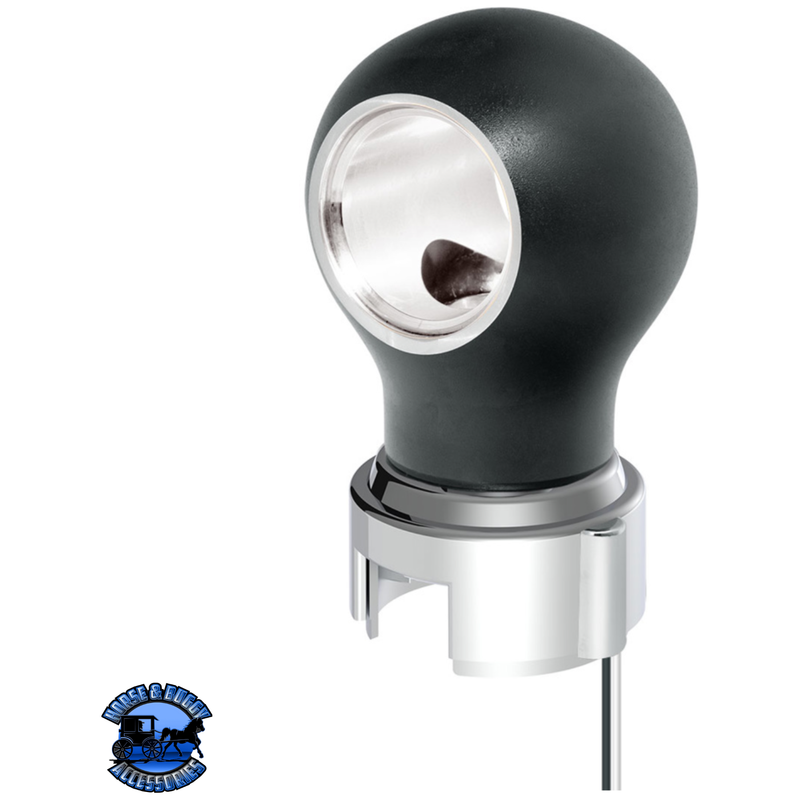 THREAD-ON CHARLOTTE STYLE GEARSHIFT KNOB WITH LED 13/15/18 SPEED ADAPTER  (Choose Finish)(Choose LED Color) Knob Matte Black / White Light Gray