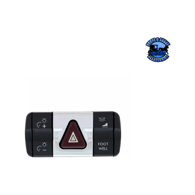 Chrome Plastic Hazard Switch Trim For 2008-2017 Freightliner Cascadia #42416 Hazard Switch Trim Light Gray