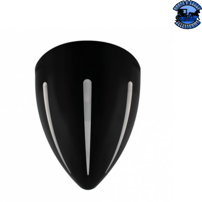 Black Black "Billet" Style Groove Headlight H6014 Bulb #32671 HEADLIGHT