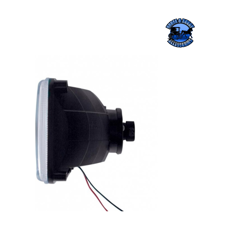 ULTRALIT - 4" X 6" CRYSTAL HEADLIGHT WITH 9 LED POSITION LIGHT (Choose Color) (Choose Side) HEADLIGHT White / Low,White / High,Amber / Low,Amber / High Light Gray