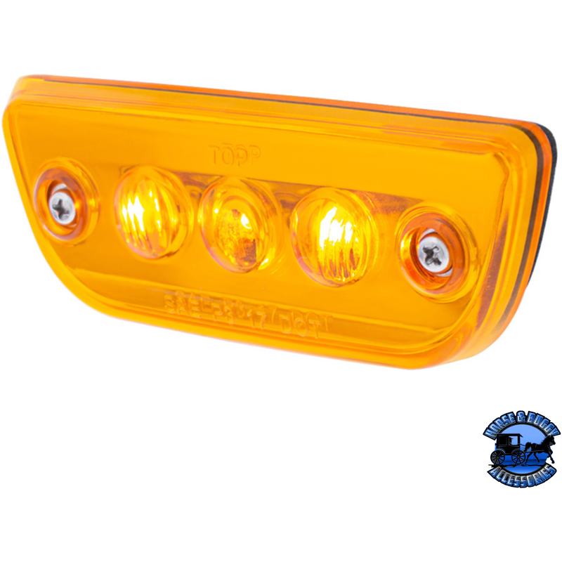 3 LED CAB LIGHT FOR 2013-2021 PETERBILT 579 & KENWORTH T680/T770/T880 -AMBER LED/LENS #36808 CAB LIGHT Orange