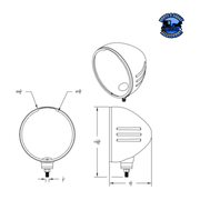 Stainless Steel Embossed Stripe Headlight Housing Only - No Rim #30374 Headlight Housing Light Gray