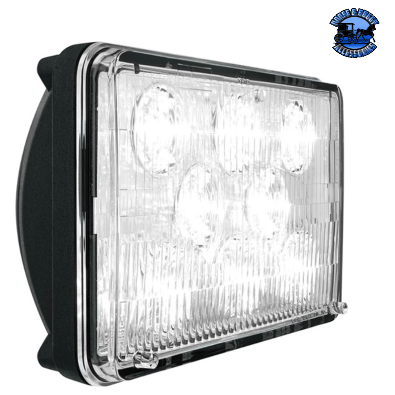 ULTRALIT - 8 HIGH POWER LED 4" X 6" HEADLIGHT (Choose High or Low) LED Headlight Low,High Dark Slate Gray