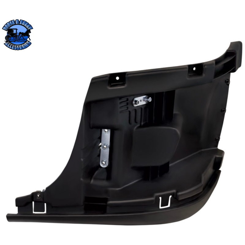 BUMPER END REINFORCEMENT WITHOUT FOG LIGHT HOLE FOR 2008-2017 FREIGHTLINER CASCADIA (Choose Side) Bumper End Passenger's Side Black