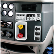 CHROME PLASTIC 7-ROCKER SWITCH BEZEL FOR 2013-2021 PETERBILT 579 #41770 Bezel Dark Slate Gray