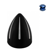 Black "Billet" Style Groove Headlight With Visor 5 LED Bulb - Blackout #32690 HEADLIGHT Black