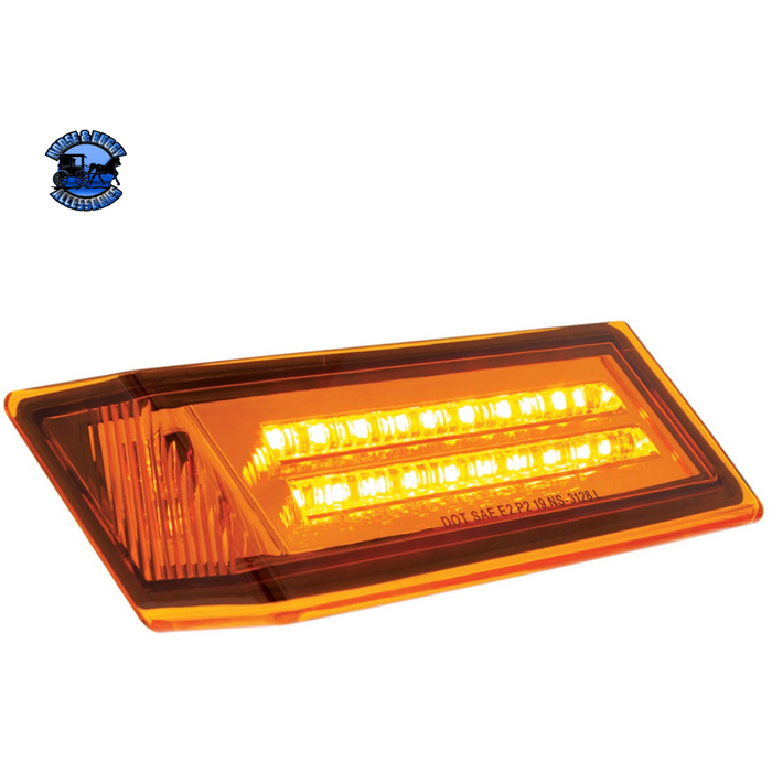 Chocolate 35 LED SEQUENTIAL TURN SIGNAL LIGHT FOR 2018-2024 FREIGHTLINER CASCADIA - AMBER LED/AMBER LENS (Choose Side) TURN SIGNAL Driver's Side,Passenger's Side