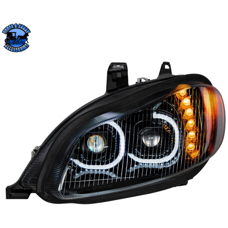 LED HEADLIGHT ASSEMBLY FOR 2003-2024 FREIGHTLINER M2 (Choose Color) (Choose Side) LED Headlight Chrome / Driver's Side,Chrome / Passenger's Side,Black / Driver's Side,Black / Passenger's Side Black