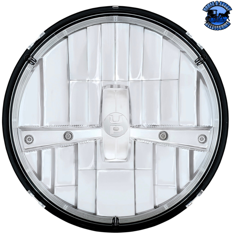 ULTRALIT - 5 High Power LED 7" Dual Function Headlight - Chrome #31391 LED Headlight Light Gray