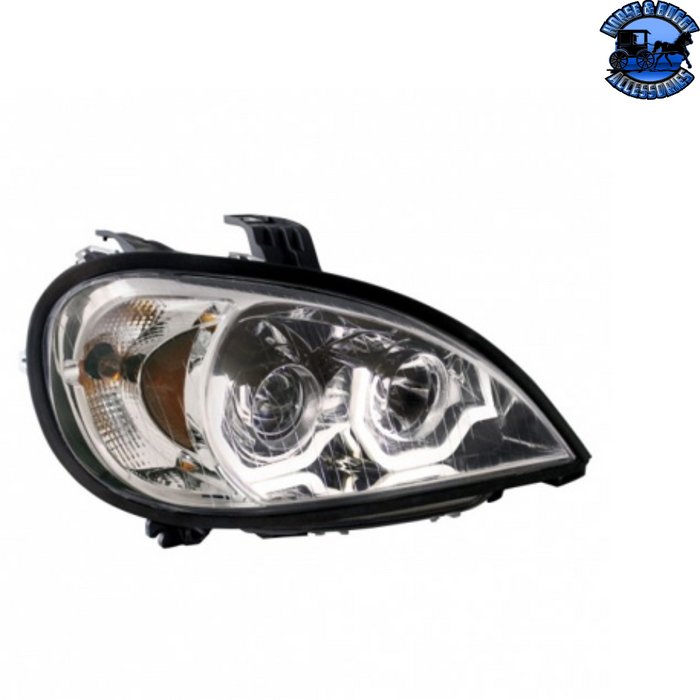 Dark Slate Gray PROJECTION HEADLIGHT WITH LED POSITION LIGHT FOR 2001-2020 FREIGHTLINER COLUMBIA (Choose Color) (Choose Side) HEADLIGHT Chrome / Passenger's Side