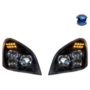 UP-35788 "Blackout" LED Headlight Set For 2008-2017 Freightliner Cascadia (Pair) #35788 LED Headlight Black