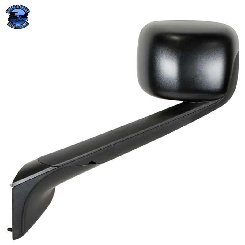 Black Hood Mirror With Heated Lens For 2018-2022 Freightliner Cascadia - Driver Hood Mirror Black / Driver's Side Dark Slate Gray